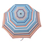 Blue And Coral Stripe 2 Folding Umbrellas