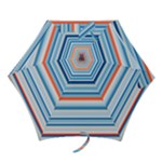 Blue And Coral Stripe 2 Mini Folding Umbrellas