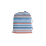 Blue And Coral Stripe 2 Drawstring Pouch (Small)