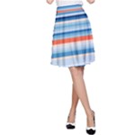 Blue And Coral Stripe 2 A-Line Skirt