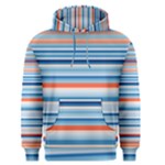 Blue And Coral Stripe 2 Men s Pullover Hoodie