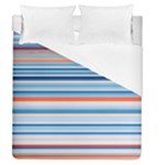 Blue And Coral Stripe 2 Duvet Cover (Queen Size)