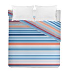 Blue And Coral Stripe 2 Duvet Cover Double Side (Full/ Double Size)