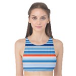 Blue And Coral Stripe 2 Tank Bikini Top