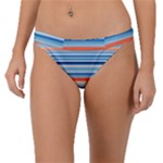Blue And Coral Stripe 2 Band Bikini Bottom