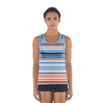 Blue And Coral Stripe 2 Sport Tank Top 