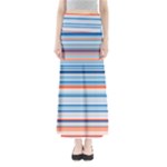 Blue And Coral Stripe 2 Full Length Maxi Skirt