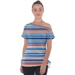 Blue And Coral Stripe 2 Tie-Up Tee