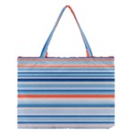 Blue And Coral Stripe 2 Medium Tote Bag