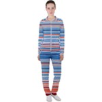 Blue And Coral Stripe 2 Casual Jacket and Pants Set