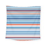 Blue And Coral Stripe 2 Square Tapestry (Small)