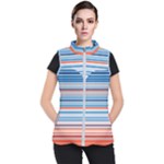 Blue And Coral Stripe 2 Women s Puffer Vest