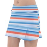 Blue And Coral Stripe 2 Tennis Skirt
