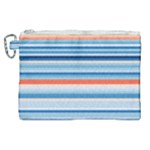 Blue And Coral Stripe 2 Canvas Cosmetic Bag (XL)