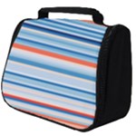 Blue And Coral Stripe 2 Full Print Travel Pouch (Big)