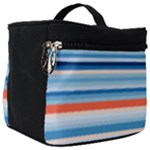 Blue And Coral Stripe 2 Make Up Travel Bag (Big)