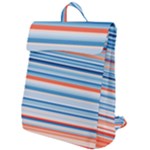 Blue And Coral Stripe 2 Flap Top Backpack
