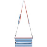 Blue And Coral Stripe 2 Mini Crossbody Handbag