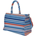 Blue And Coral Stripe 2 Duffel Travel Bag