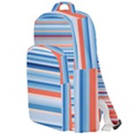 Blue And Coral Stripe 2 Double Compartment Backpack