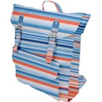 Blue And Coral Stripe 2 Buckle Up Backpack