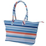 Blue And Coral Stripe 2 Canvas Shoulder Bag