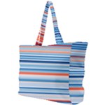 Blue And Coral Stripe 2 Simple Shoulder Bag