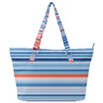 Blue And Coral Stripe 2 Full Print Shoulder Bag