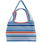Blue And Coral Stripe 2 Double Compartment Shoulder Bag