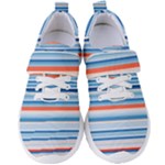Blue And Coral Stripe 2 Women s Velcro Strap Shoes