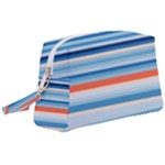 Blue And Coral Stripe 2 Wristlet Pouch Bag (Large)