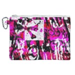 Pink Checker Graffiti Canvas Cosmetic Bag (XL)