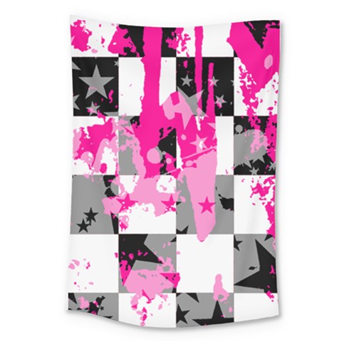 Pink Star Splatter Large Tapestry from UrbanLoad.com