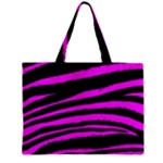 Pink Zebra Zipper Mini Tote Bag
