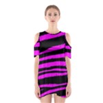 Pink Zebra Shoulder Cutout One Piece Dress