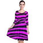 Pink Zebra Quarter Sleeve Waist Band Dress