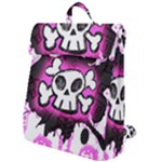 Cartoon Skull Flap Top Backpack