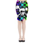 Checker Rainbow Skull Midi Wrap Pencil Skirt
