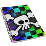 Checker Rainbow Skull 5.5  x 8.5  Notebook