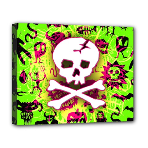 Deathrock Skull & Crossbones Deluxe Canvas 20  x 16  (Stretched) from UrbanLoad.com