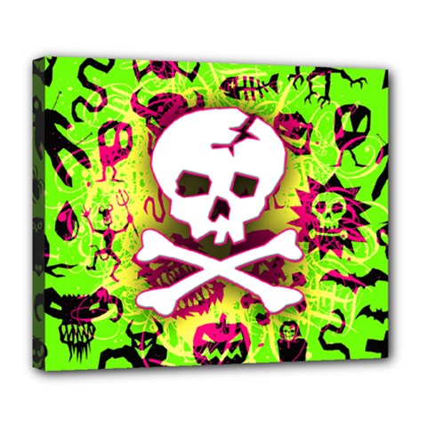 Deathrock Skull & Crossbones Deluxe Canvas 24  x 20  (Stretched) from UrbanLoad.com