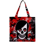 Emo Girl Skull Zipper Grocery Tote Bag