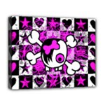 Emo Scene Girl Skull Deluxe Canvas 20  x 16  (Stretched)