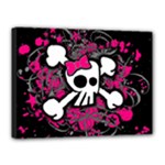 Girly Skull & Crossbones Canvas 16  x 12  (Stretched)