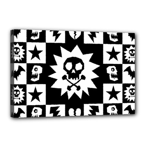 Gothic Punk Skull Canvas 18  x 12  (Stretched) from UrbanLoad.com