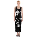 Gothic Skull Fitted Maxi Dress