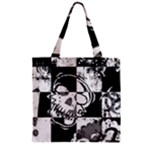 Grunge Skull Zipper Grocery Tote Bag