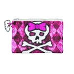 Pink Bow Princess Canvas Cosmetic Bag (Medium)
