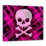 Pink Plaid Skull Canvas 24  x 20  (Stretched)