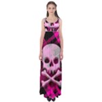 Pink Plaid Skull Empire Waist Maxi Dress